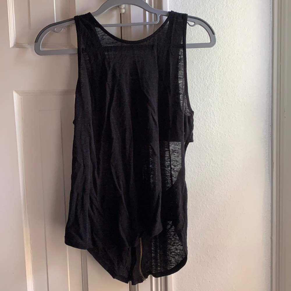 ASTR Black zipper detail tank top